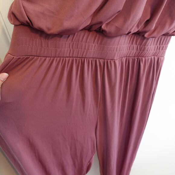 WEISSMAN Balera Dance Adult XLA 16/18 Split Leg Unitard Halter Mauve MJ12201 - Picture 5 of 12